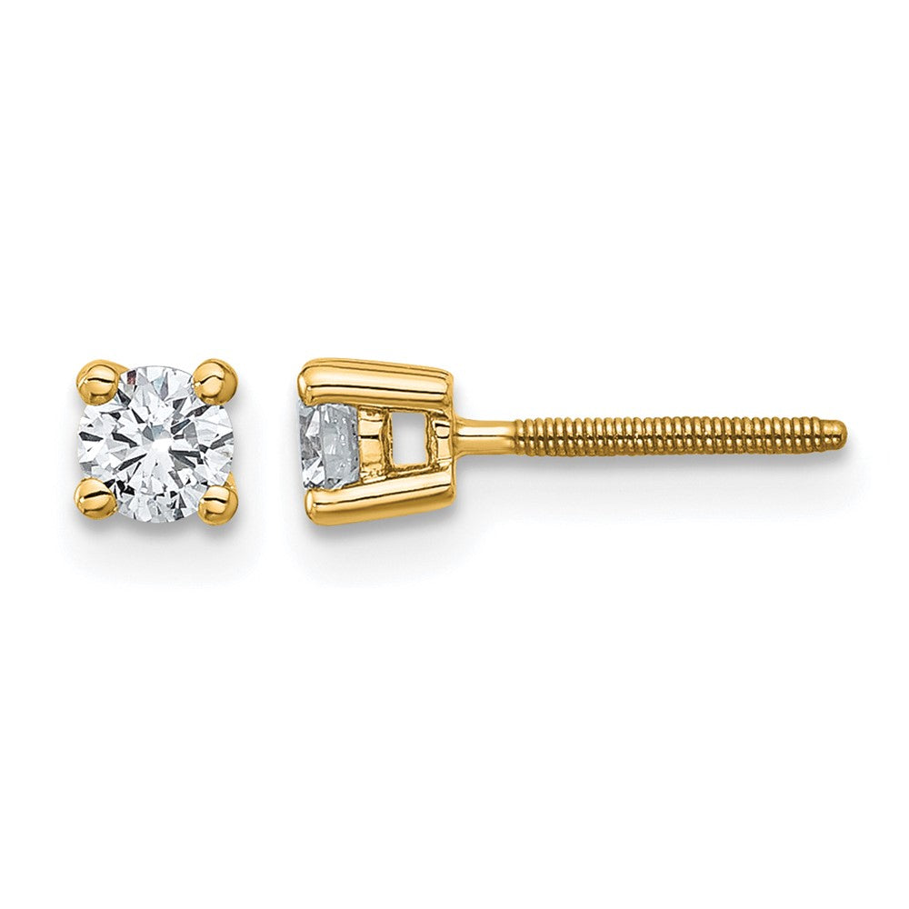 14ky 1/3ct Lab Grown Dia VS/SI+ G+ Comp Screwback Heavyweight Earrings