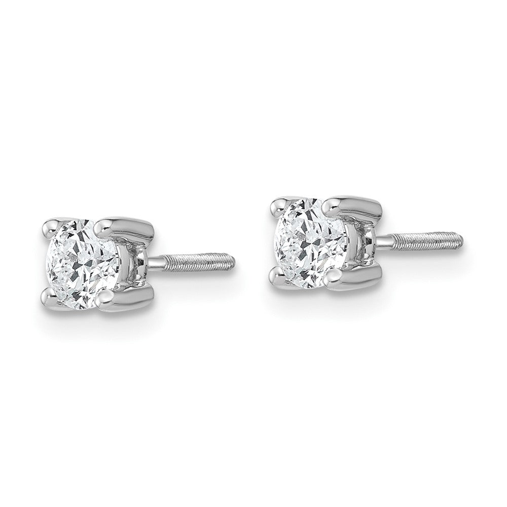 18kw 1/2ct Cert Lab Grown Diamond VS+ F+ Comp Screwback Earrings