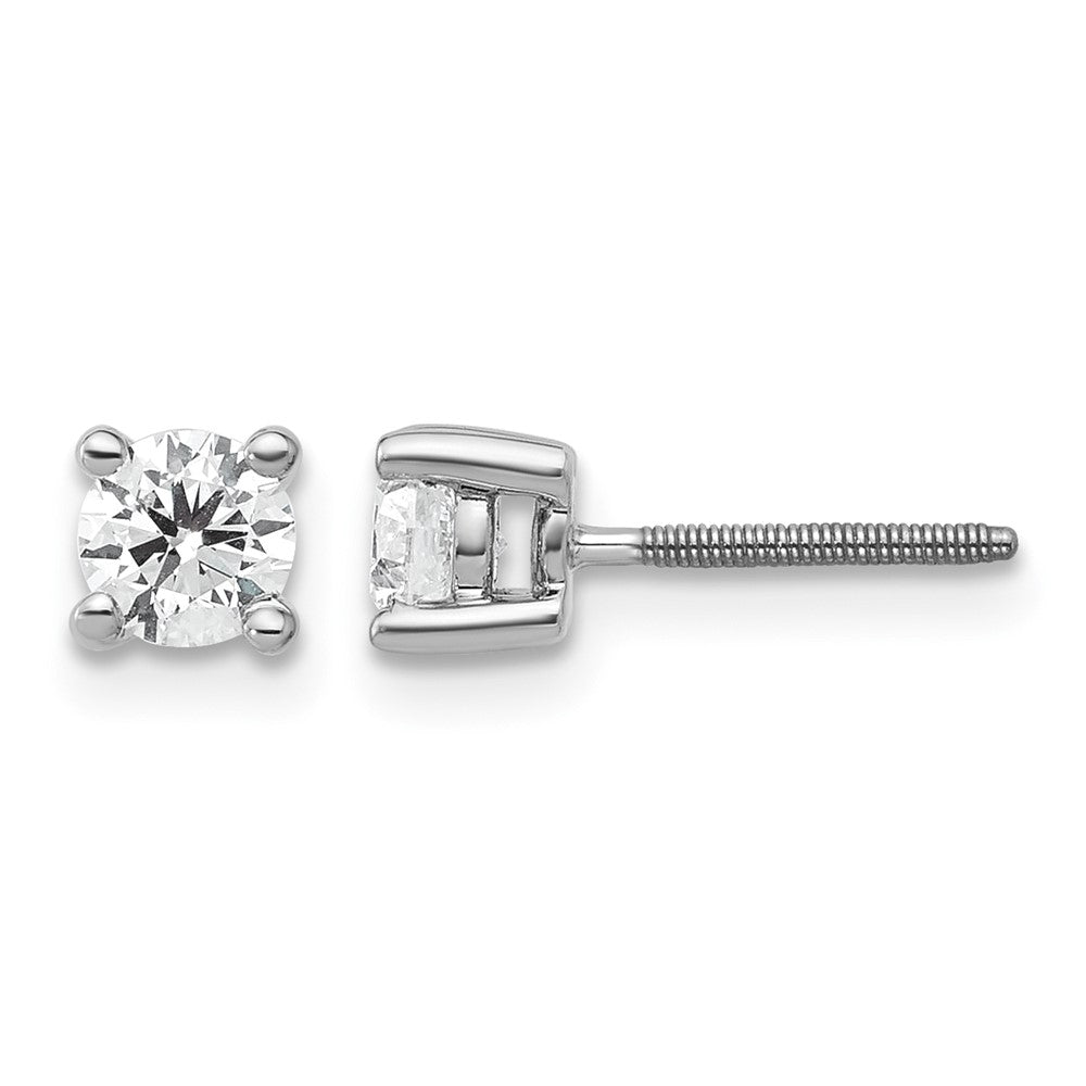 18kw 1/2ct Cert Lab Grown Diamond VS+ F+ Comp Screwback Earrings