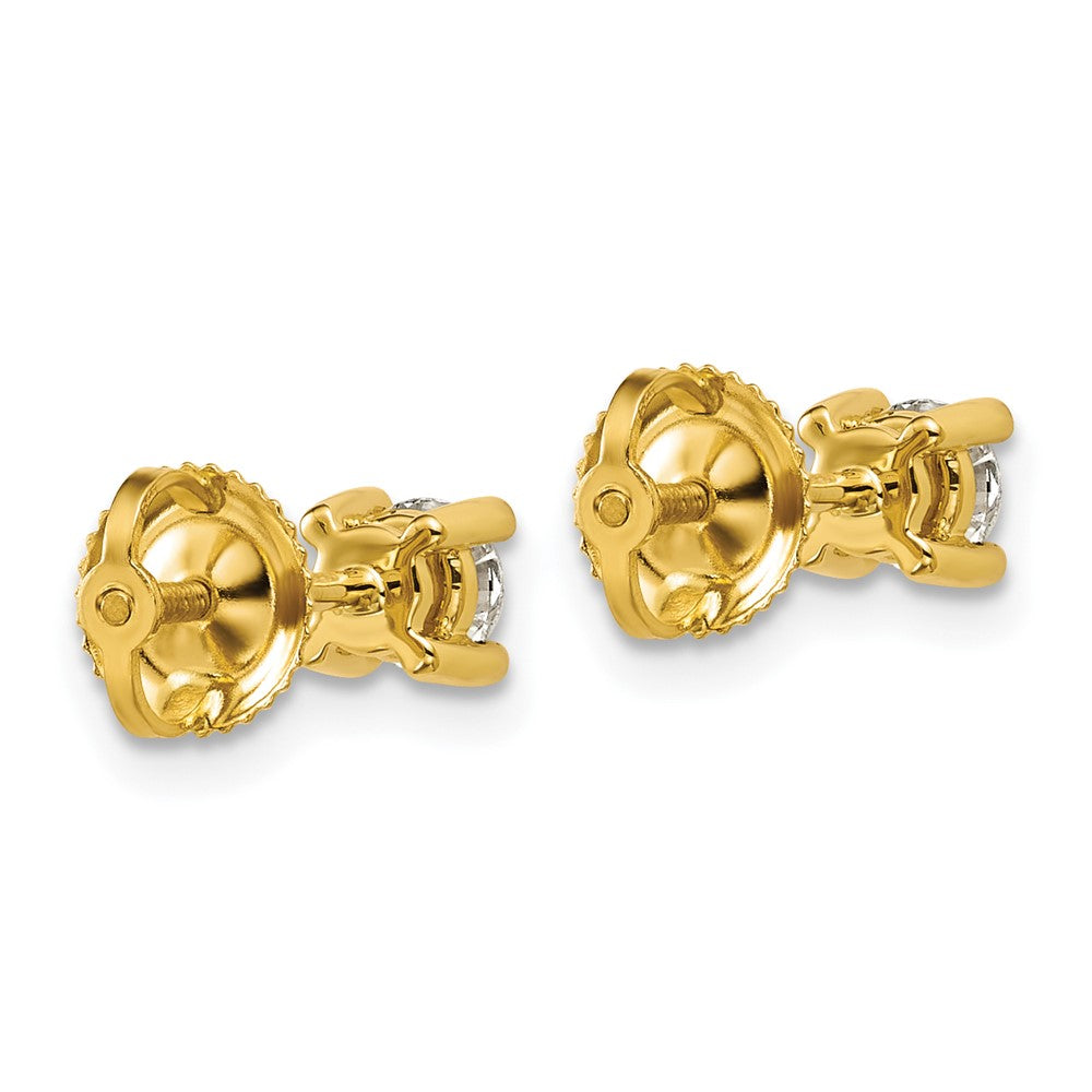 18ky 1/2ct Lab Grown Diamond VS+ F+ Round Complete Screwback Earrings