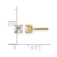 18ky 1/2ct Lab Grown Diamond VS+ F+ Round Complete Screwback Earrings