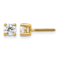 18ky 1/2ct Lab Grown Diamond VS+ F+ Round Complete Screwback Earrings