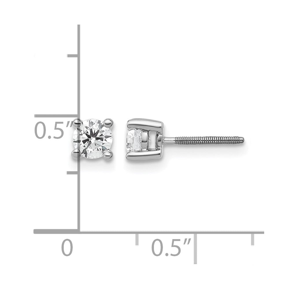 14kw 1/2ct Lab Grown Dia VS+ F+ Comp Screwback Heavyweight Earrings