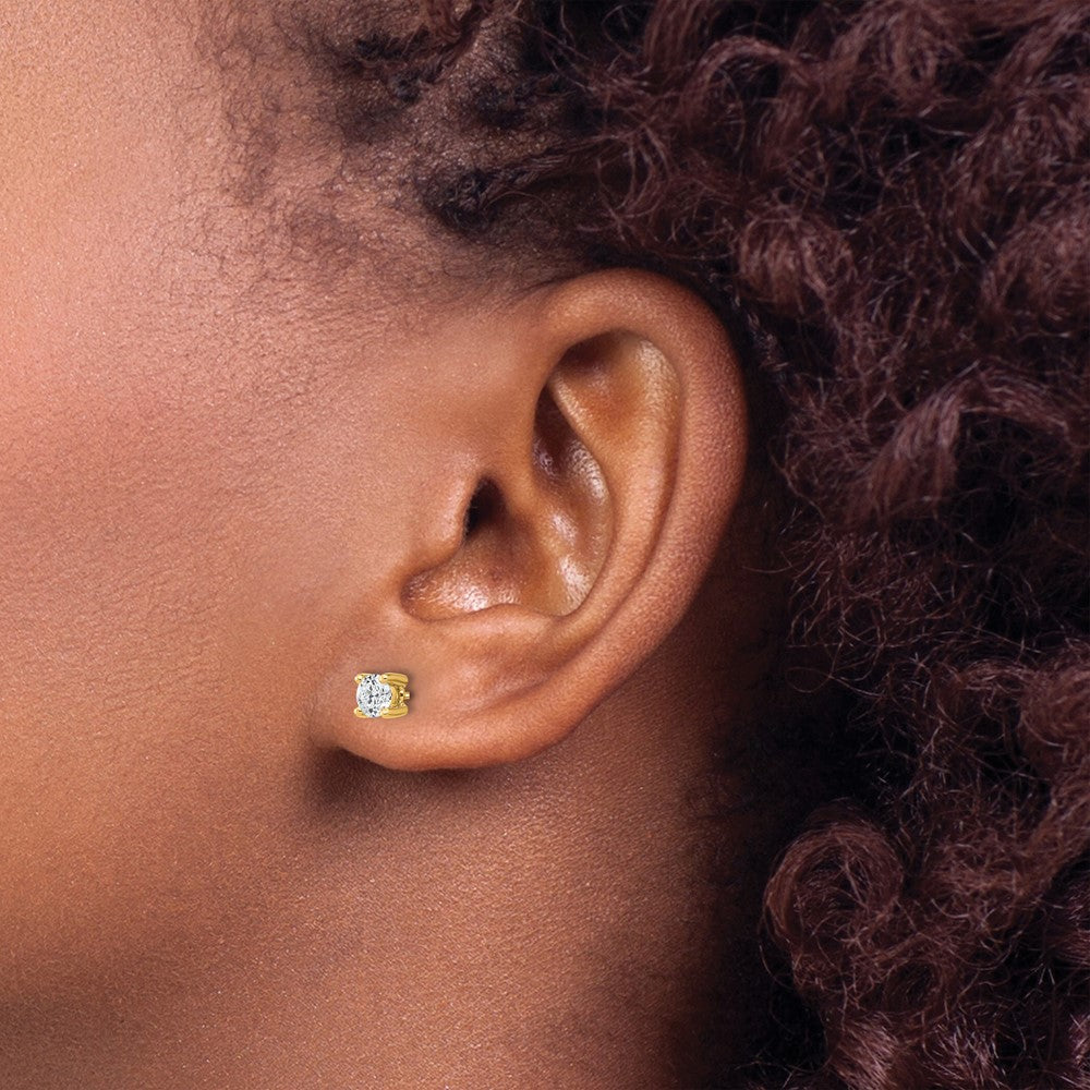 14ky 1/2ct Lab Grown Dia VS/SI+ G+ Comp Screwback Heavyweight Earrings