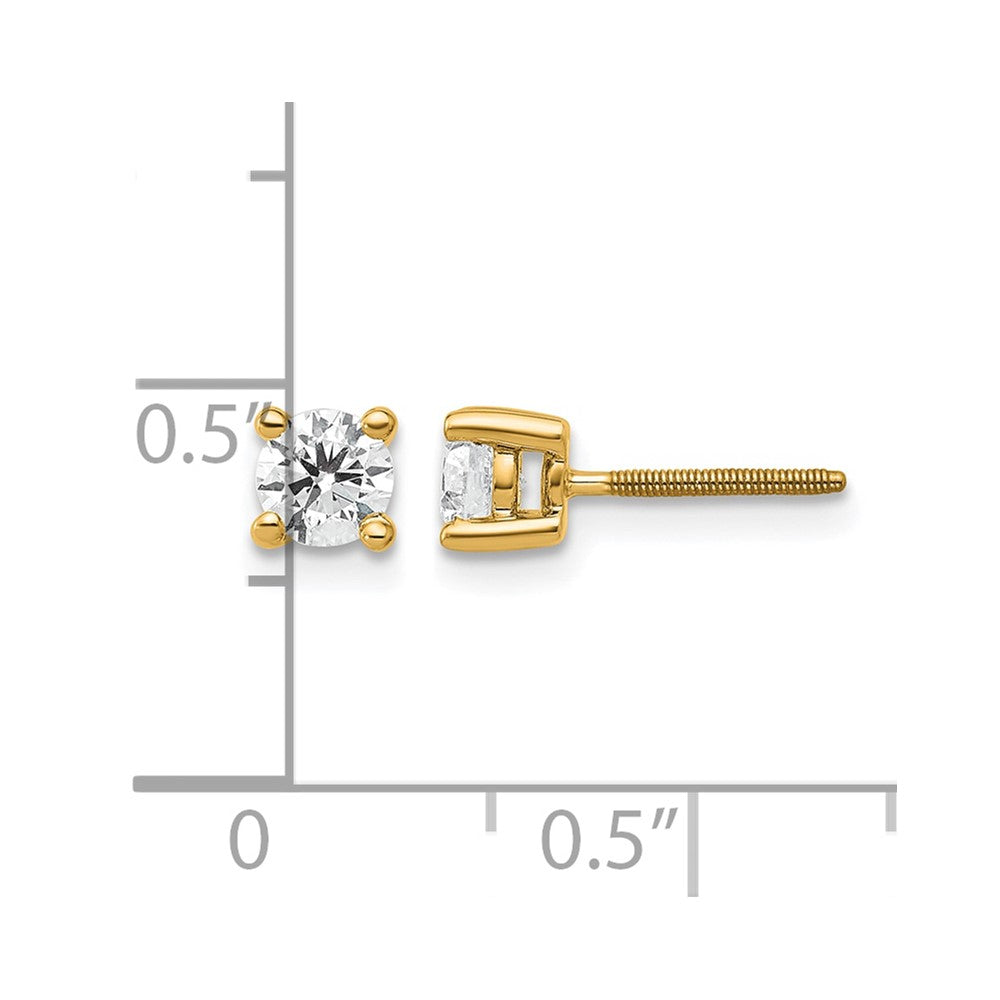 14ky 1/2ct Lab Grown Dia VS/SI+ G+ Comp Screwback Heavyweight Earrings