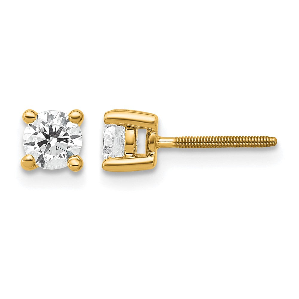 14ky 1/2ct Lab Grown Dia VS/SI+ G+ Comp Screwback Heavyweight Earrings