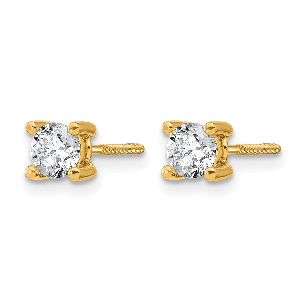 14ky 5/8ct Lab Grown Dia VS/SI+ G+ Comp Screwback Hvywt Earrings