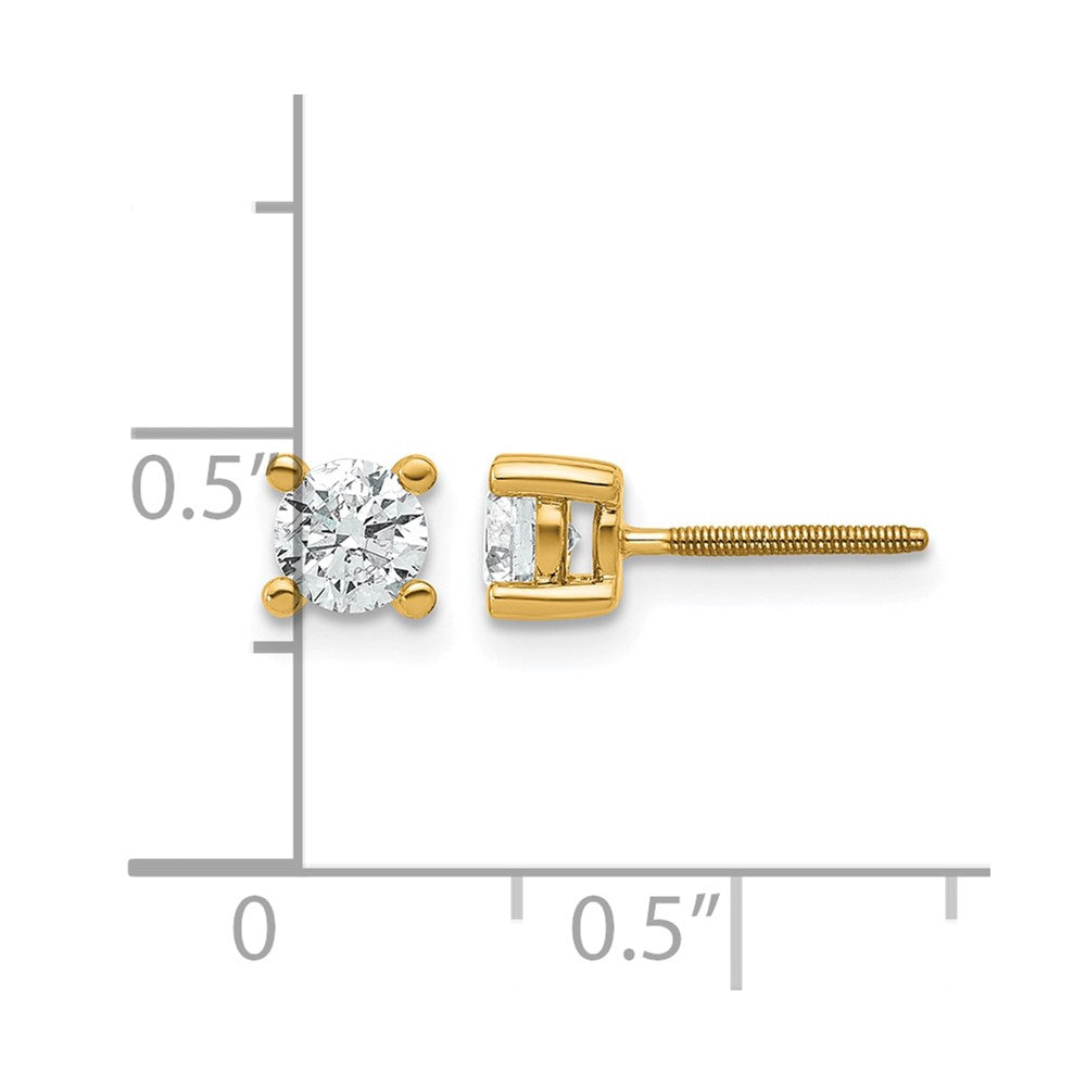 14ky 5/8ct Lab Grown Dia VS/SI+ G+ Comp Screwback Hvywt Earrings