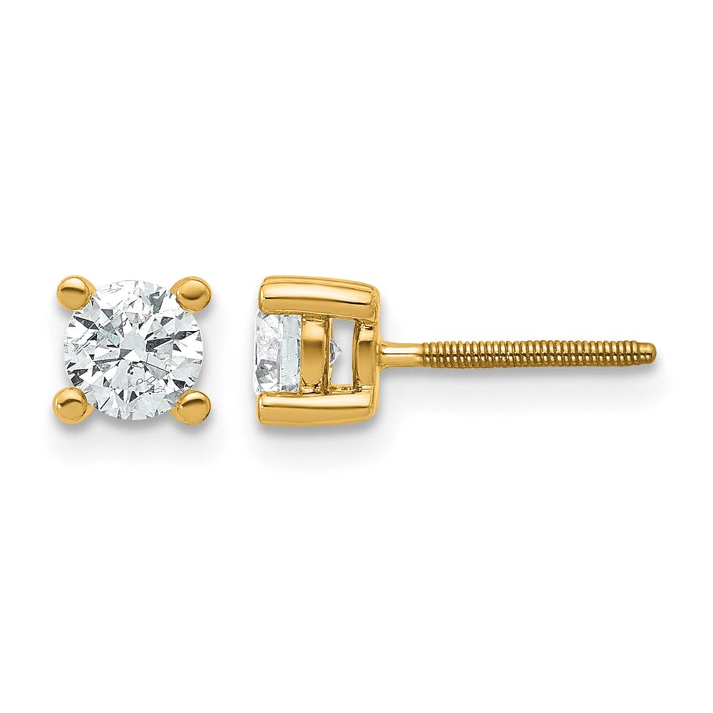 14ky 5/8ct Lab Grown Dia VS/SI+ G+ Comp Screwback Hvywt Earrings