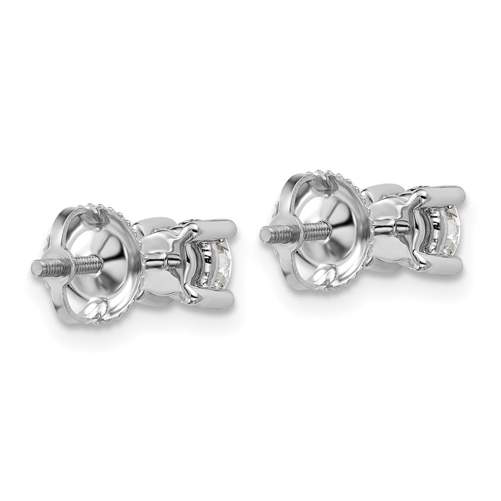 18kw 3/4ct Lab Grown Diamond VS+ F+ Round Complete Screwback Earrings