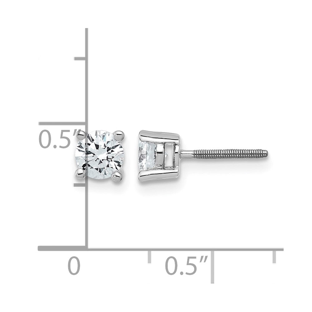 18kw 3/4ct Lab Grown Diamond VS+ F+ Round Complete Screwback Earrings