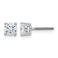18kw 3/4ct Lab Grown Diamond VS+ F+ Round Complete Screwback Earrings