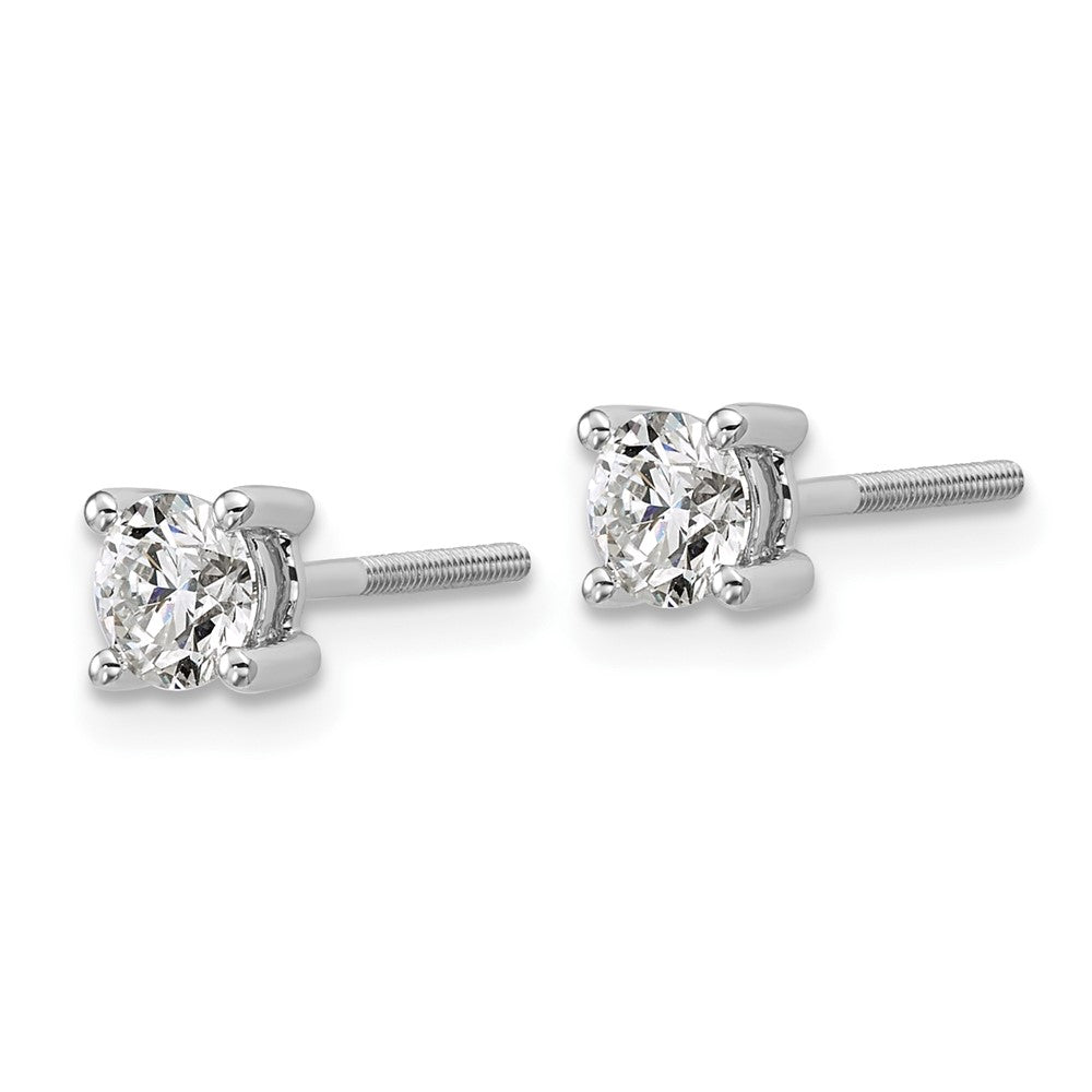 Plat 3/4ct Lab Grown Diamond VS+ F+ Round Complete Screwback Earrings