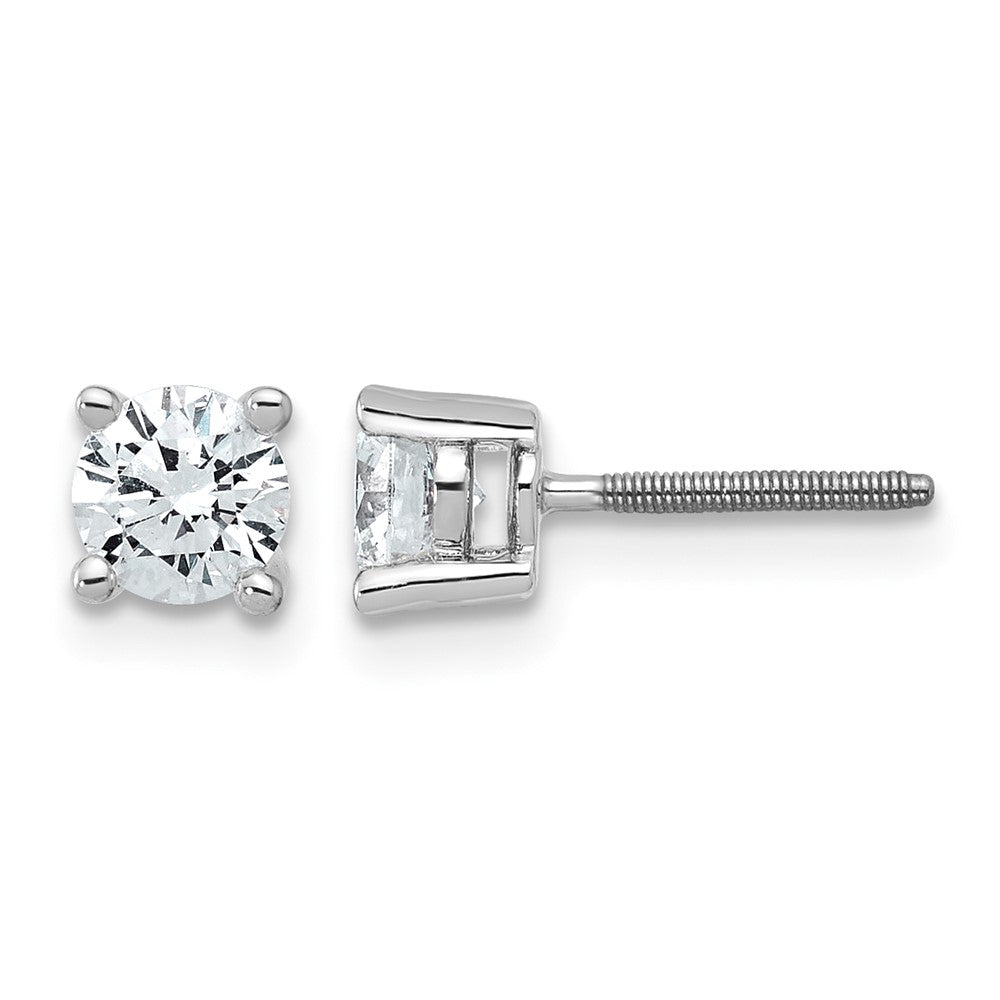 Plat 3/4ct Lab Grown Diamond VS+ F+ Round Complete Screwback Earrings