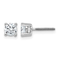 Plat 3/4ct Lab Grown Diamond VS+ F+ Round Complete Screwback Earrings