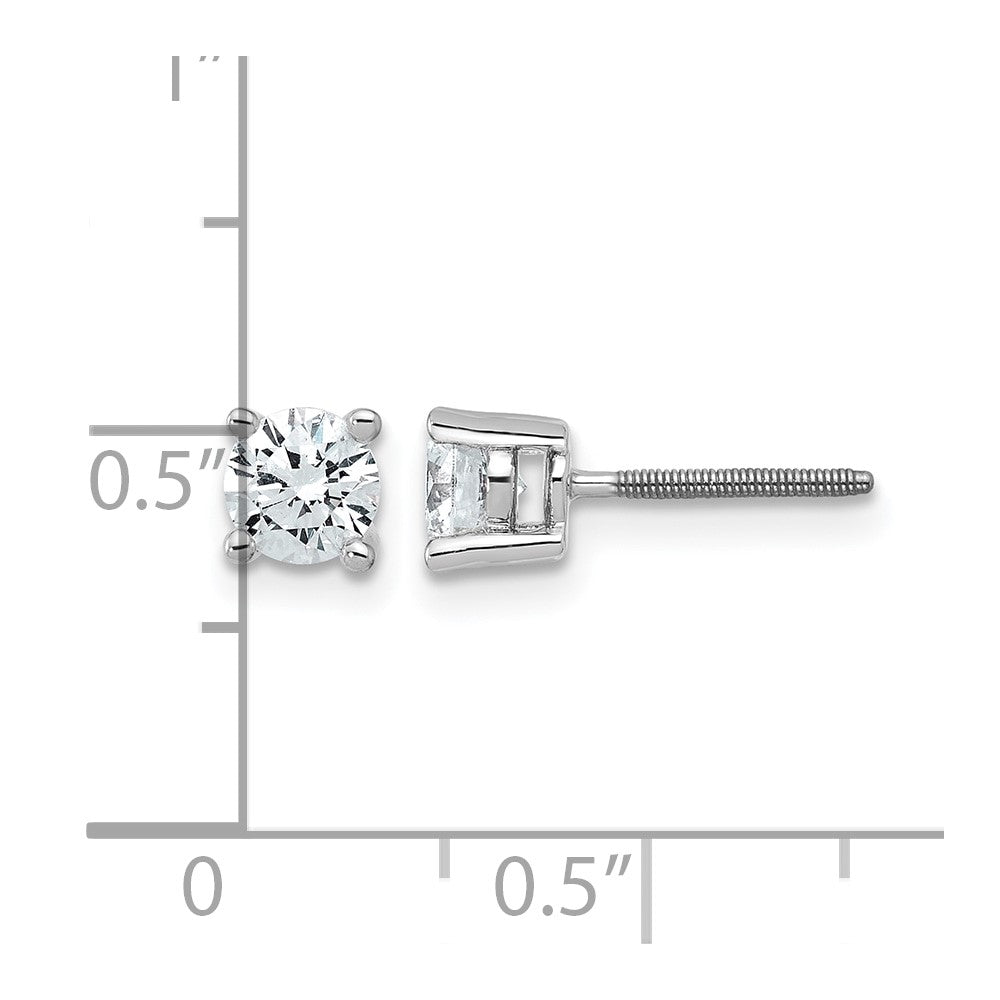 14kw 3/4ct Cert Lab Grown Dia VS+ F+ Comp Screwback Heavyweight Earrings