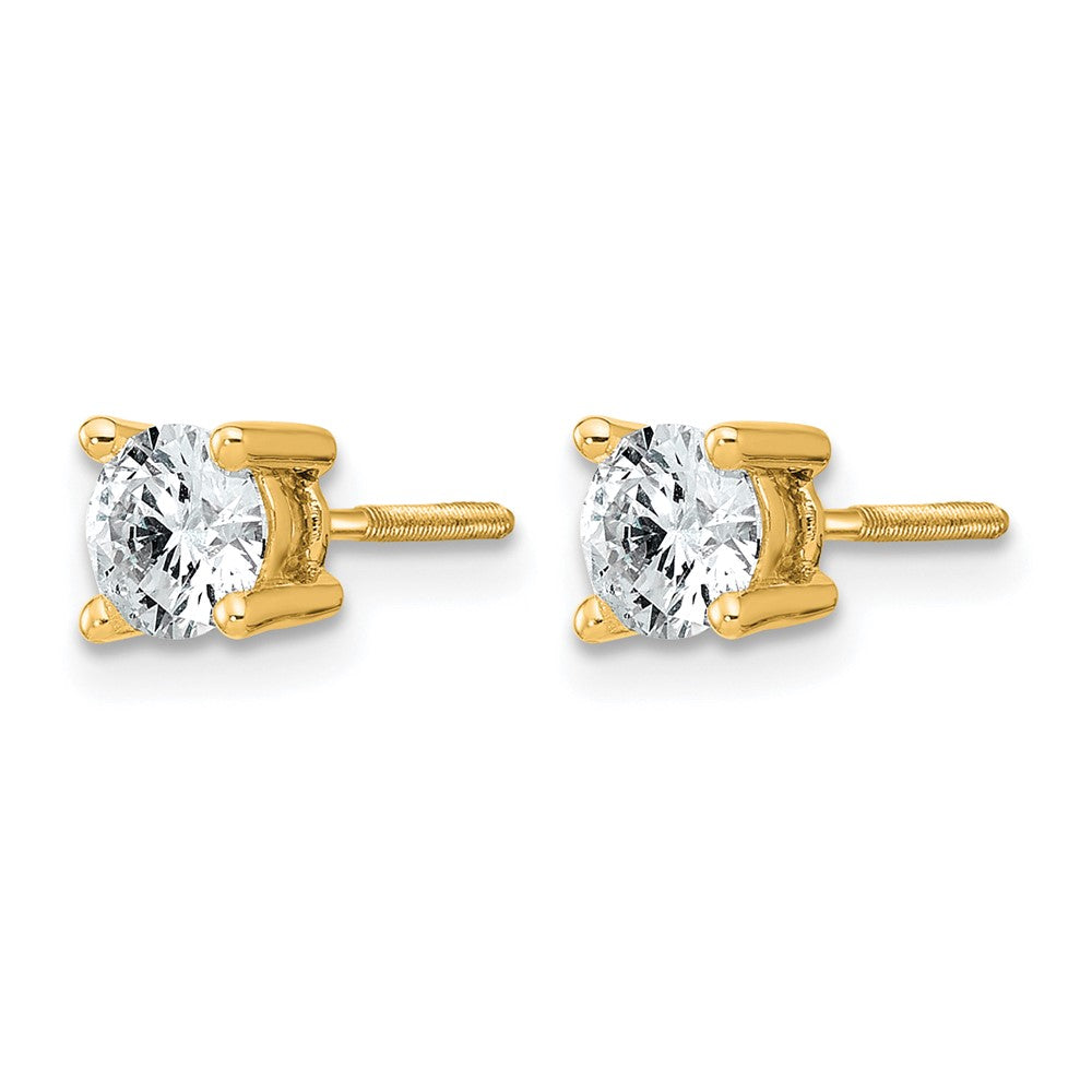 14ky 3/4ct Lab Grown Dia VS+ F+ Comp Screwback Heavyweight Earrings