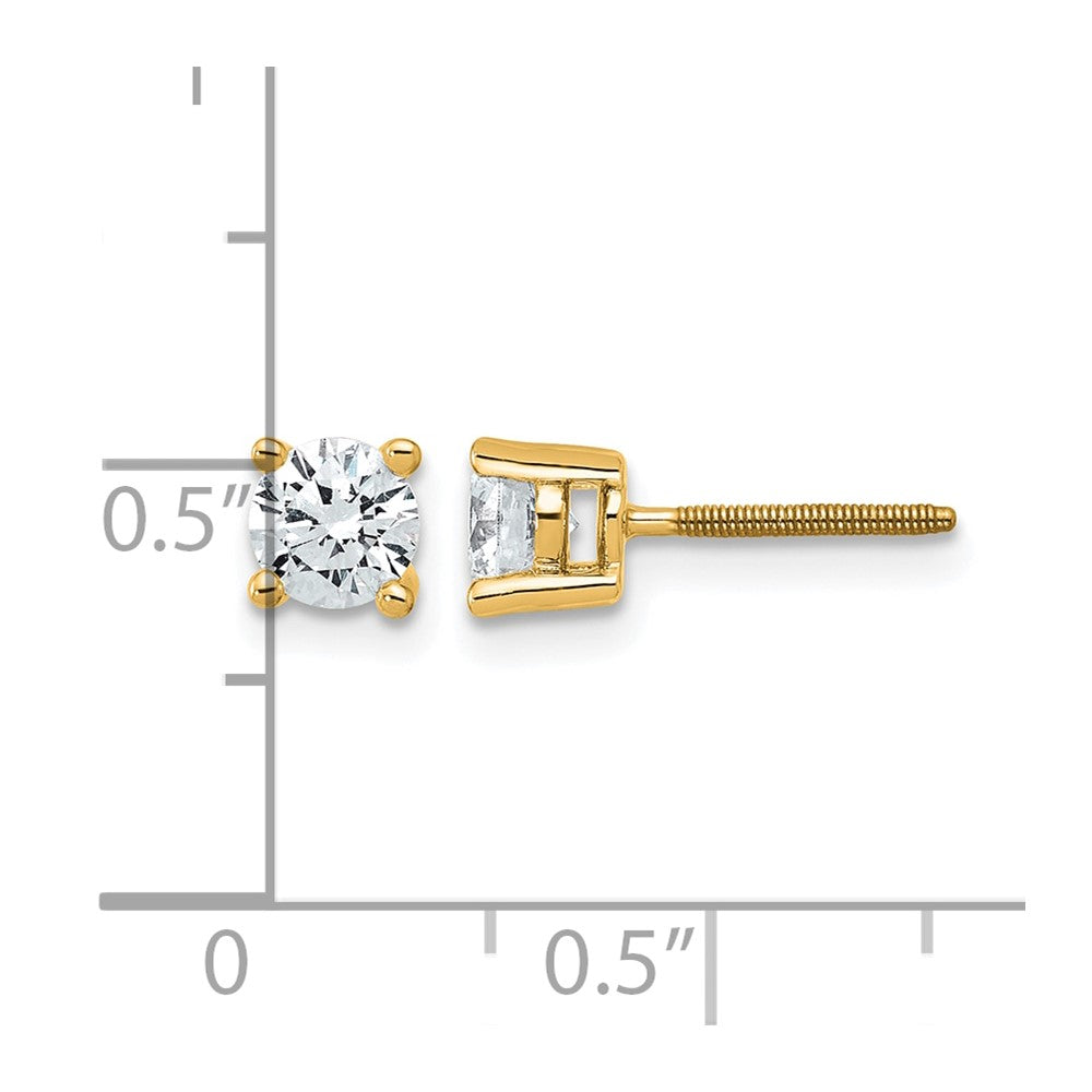 14ky 3/4ct Lab Grown Dia VS/SI+ G+ Comp Screwback Heavyweight Earrings