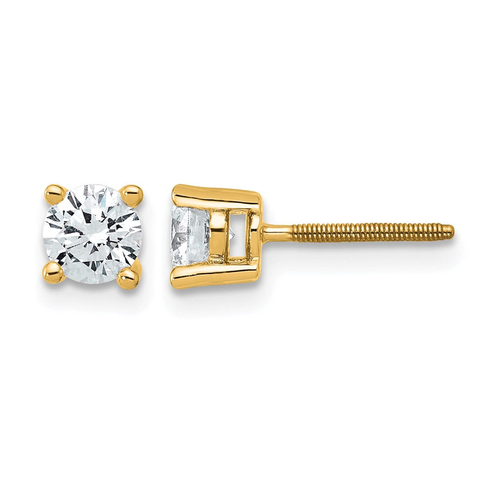 14ky 3/4ct Lab Grown Dia VS+ F+ Comp Screwback Heavyweight Earrings