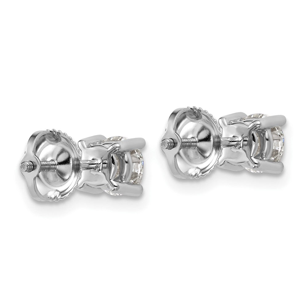 18kw 1ct Cert Lab Grown Diamond VS+ F+ Round Complete Screwback Earrings