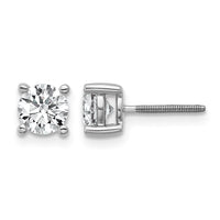 18kw 1ct Cert Lab Grown Diamond VS+ F+ Round Complete Screwback Earrings