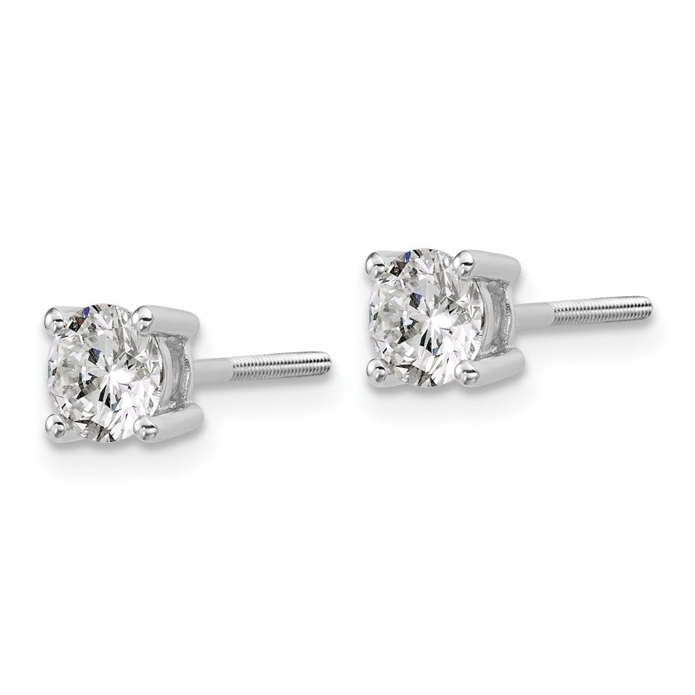 Plat 1ct Lab Grown Diamond VS+ F+ Round Complete Screwback Earrings