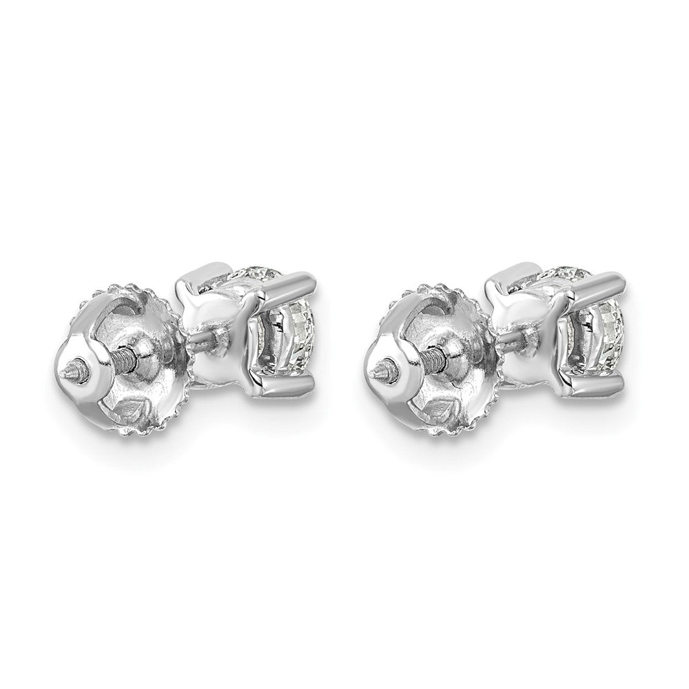 Plat 1ct Lab Grown Diamond VS+ F+ Round Complete Screwback Earrings