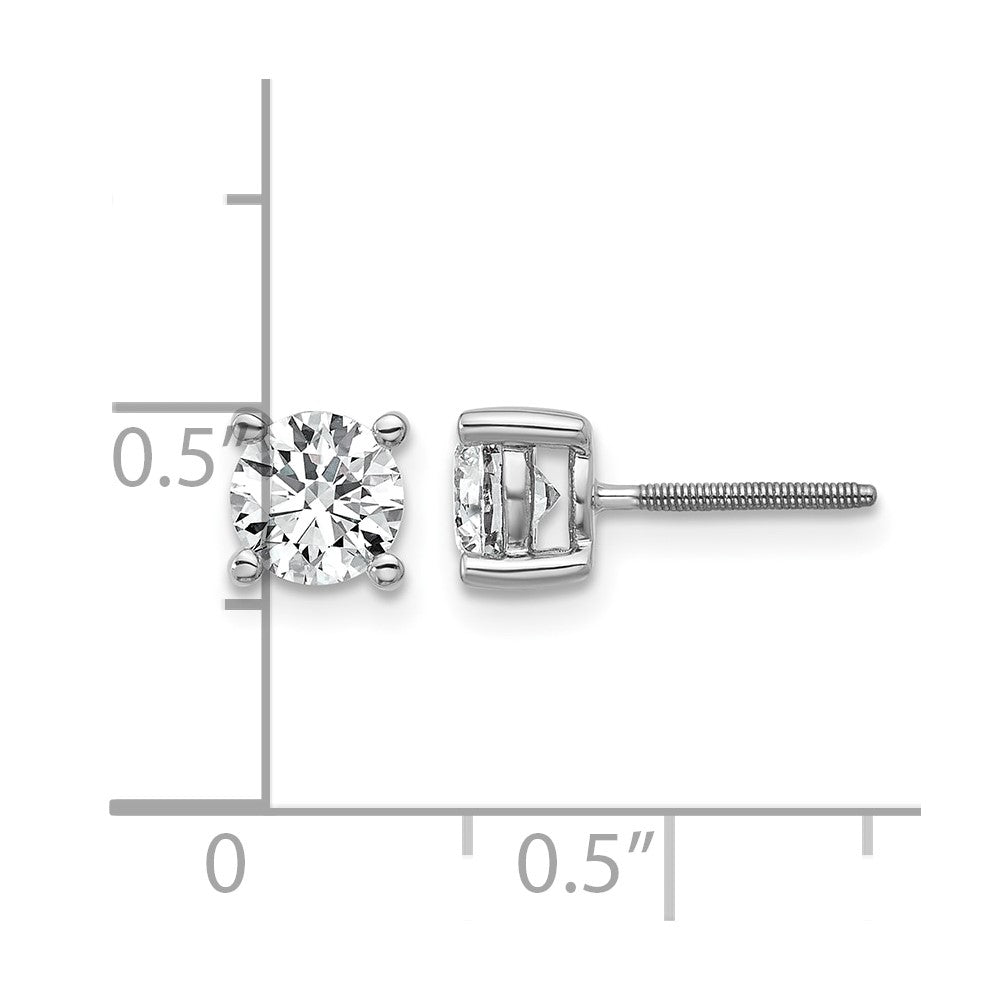 Plat 1ct Lab Grown Diamond VS+ F+ Round Complete Screwback Earrings