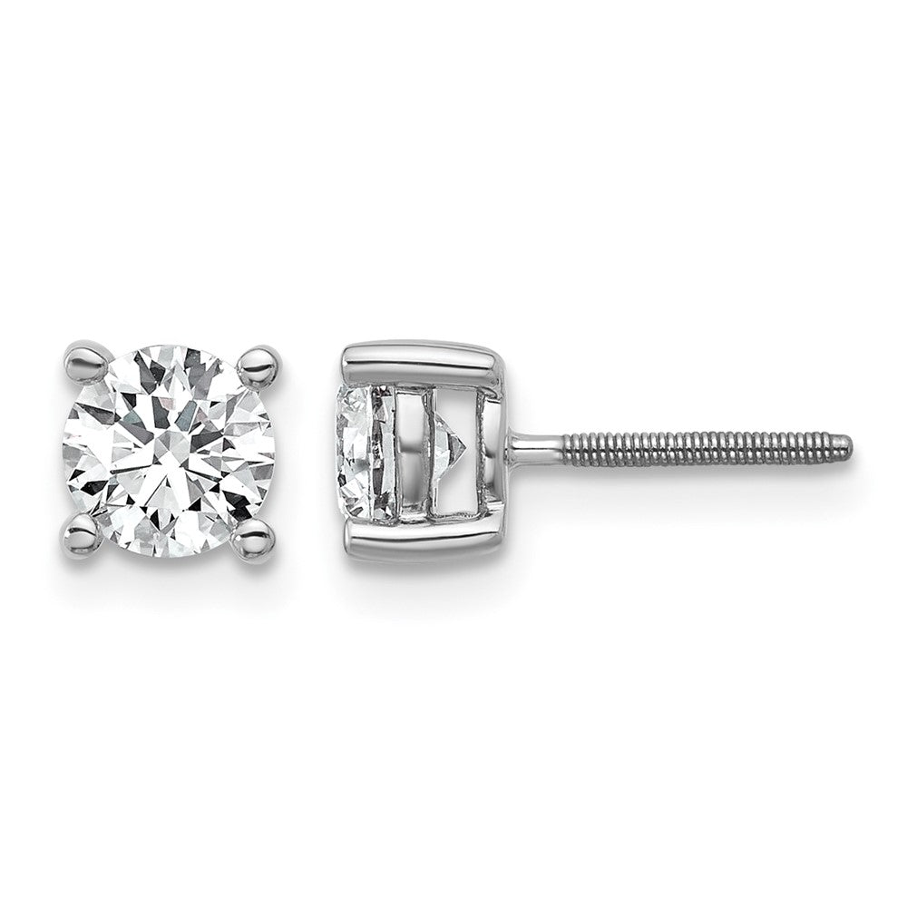 Plat 1ct Lab Grown Diamond VS+ F+ Round Complete Screwback Earrings