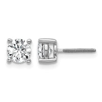 Plat 1ct Lab Grown Diamond VS+ F+ Round Complete Screwback Earrings