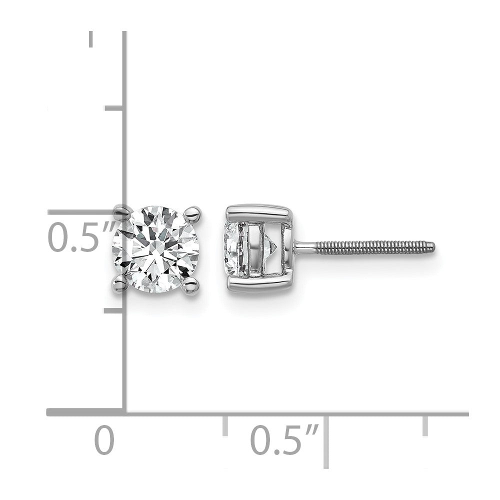14kw 1ct Lab Grown Dia VS/SI+ G+ Comp Screwback Heavyweight Earrings