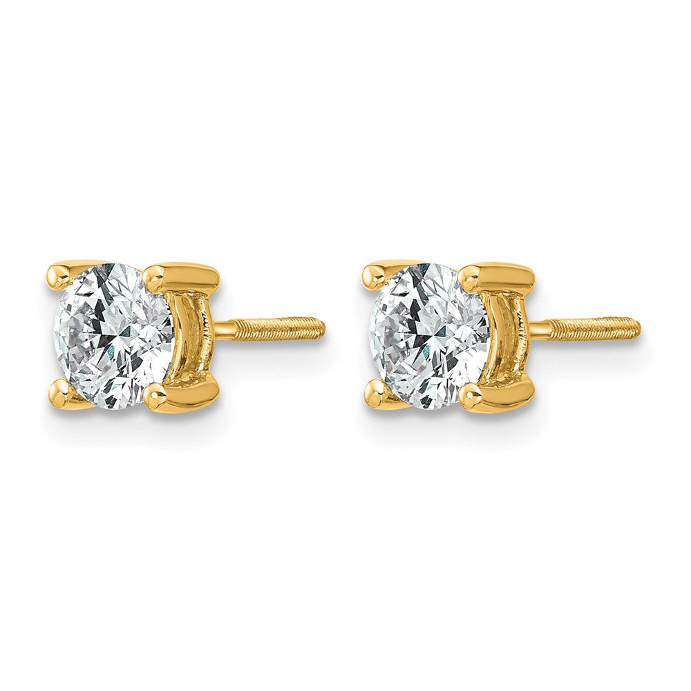 14ky 1ct Cert Lab Grown Dia VS/SI+ G+ Comp Screwback Hvywt Earrings