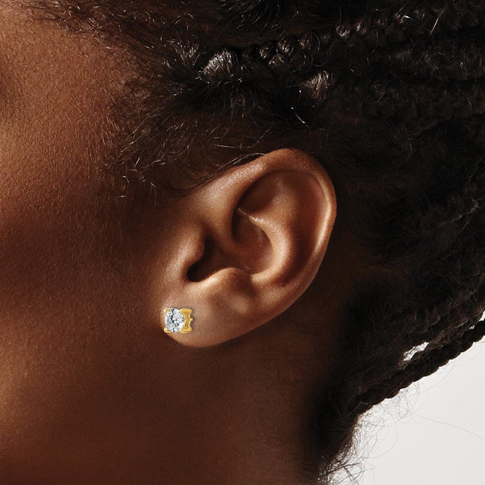 14ky 1ct Cert Lab Grown Dia VS+ F+ Comp Screwback Heavyweight Earrings