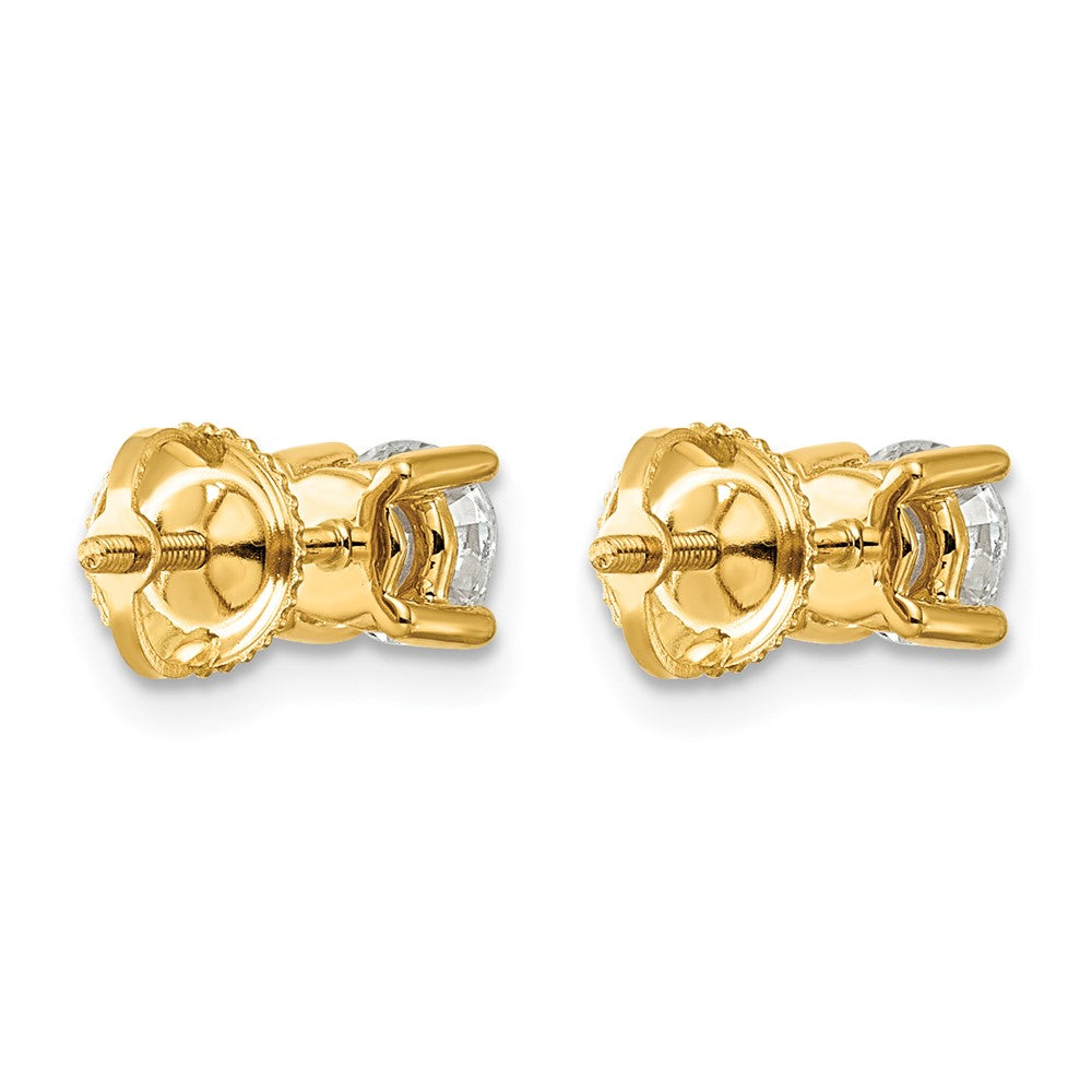 14ky 1ct Cert Lab Grown Dia VS+ F+ Comp Screwback Heavyweight Earrings