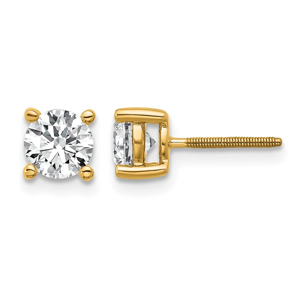 14ky 1ct Lab Grown Diamond VS/SI+ G+ Comp Screwback Hvywt Earrings