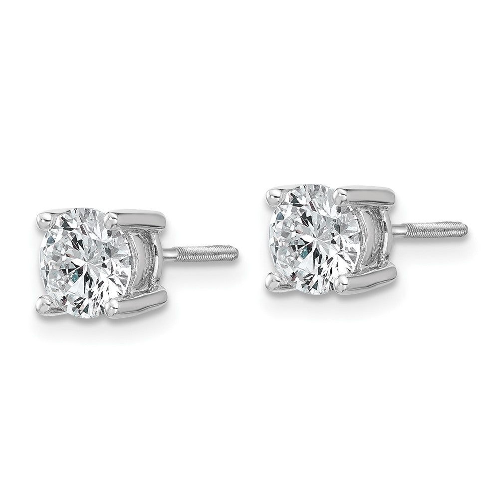 18kw 1/2ct Cert Lab Grown Dia VS+ F+ Round Comp Screwback Earrings
