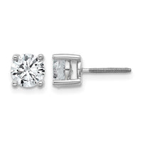 18kw 1/2ct Cert Lab Grown Dia VS+ F+ Round Comp Screwback Earrings