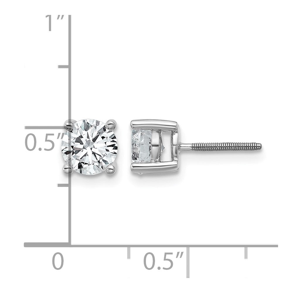 Plat 1 1/2ct Cert Lab Grown Dia VS+ F+ Round Comp Screwback Earrings