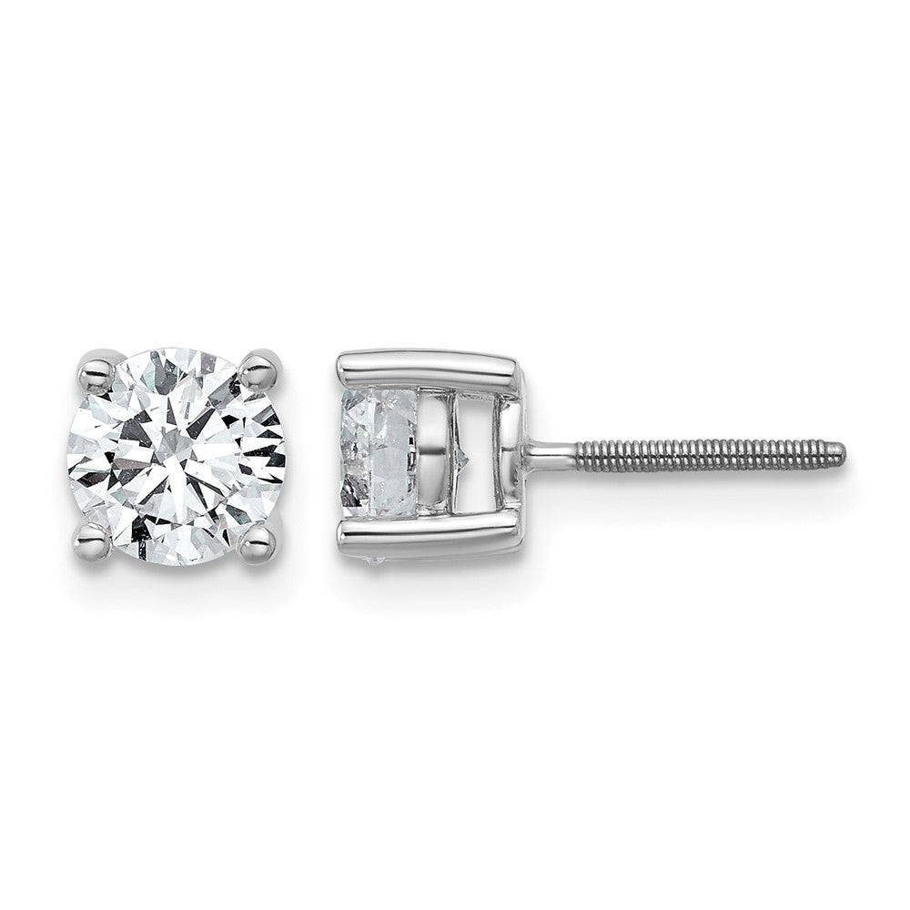 Plat 1 1/2ct Cert Lab Grown Dia VS+ F+ Round Comp Screwback Earrings