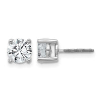 Plat 1 1/2ct Cert Lab Grown Dia VS+ F+ Round Comp Screwback Earrings
