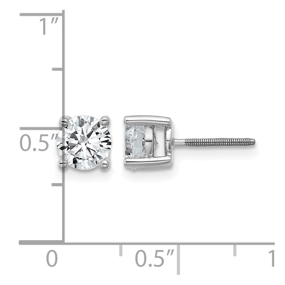 14kw 1 1/2ct Cert Lab Grown Dia VS+ F+ Comp Screwback Hvywght Earrings