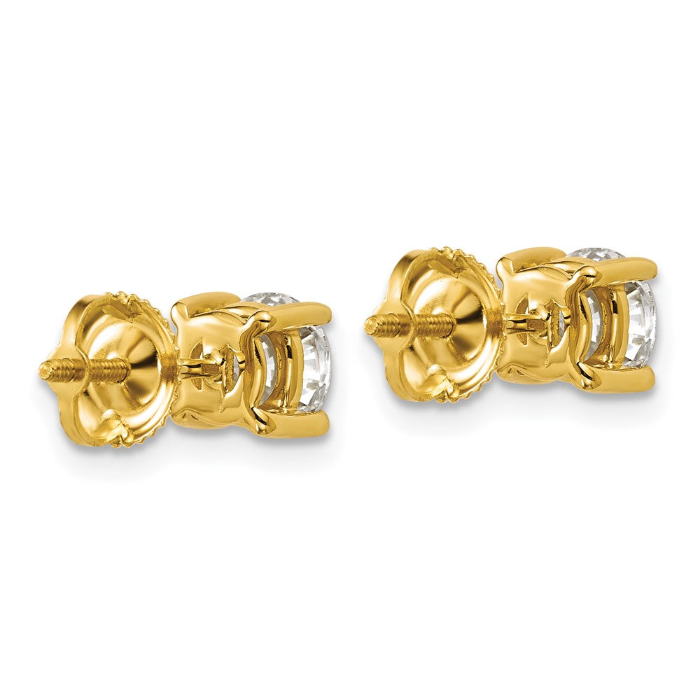 14ky 1 1/2ct Lab Grown Dia VS/SI+ G+ Comp Screwback Hvywt Earrings