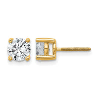 14ky 1 1/2ct Lab Grown Dia VS/SI+ G+ Comp Screwback Hvywt Earrings