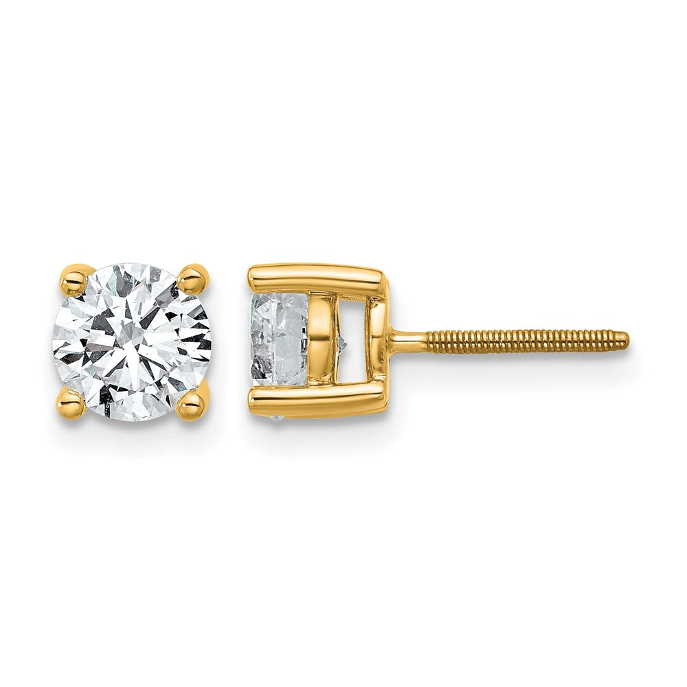 14ky 1 1/2ct Cert Lab Grown Dia VS+ F+ Comp Screwback Hvywt Earrings