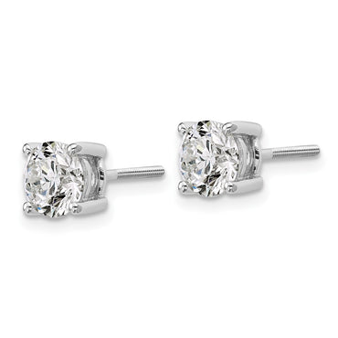 18kw 6ct Lab Grown Diamond VS+ F+ Round Complete Screwback Earrings