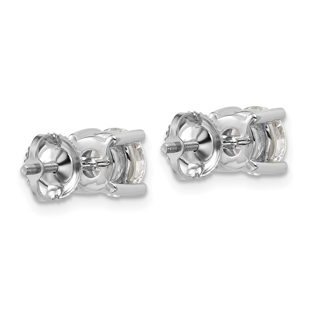 18kw 2ct Cert Lab Grown Diamond VS+ F+ Round Comp Screwback Earrings