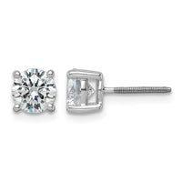 18kw 6ct Cert Lab Grown Diamond VS+ F+ Round Comp Screwback Earrings