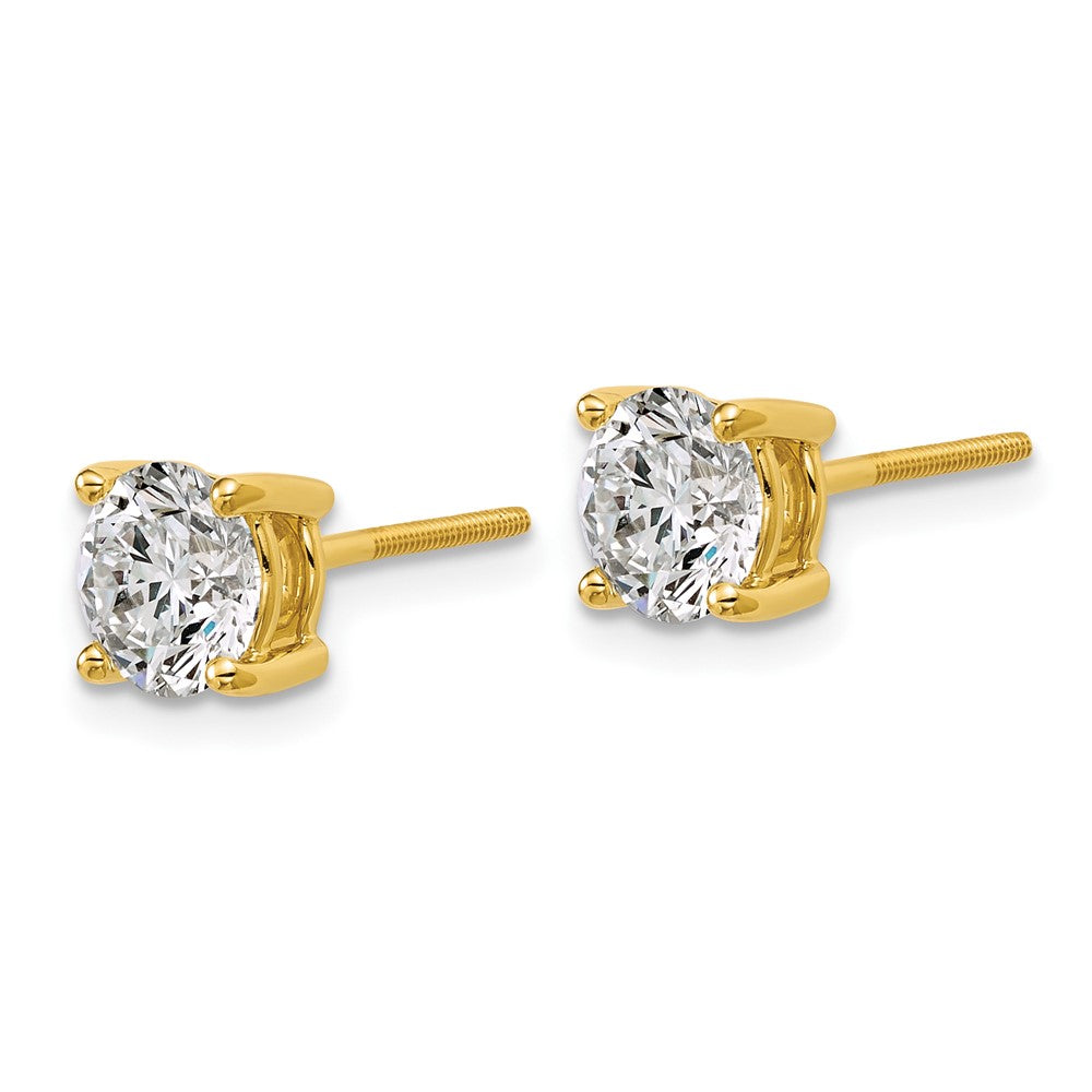 18ky 3ct Lab Grown Diamond VS+ F+ Round Complete Screwback Stud Earrings