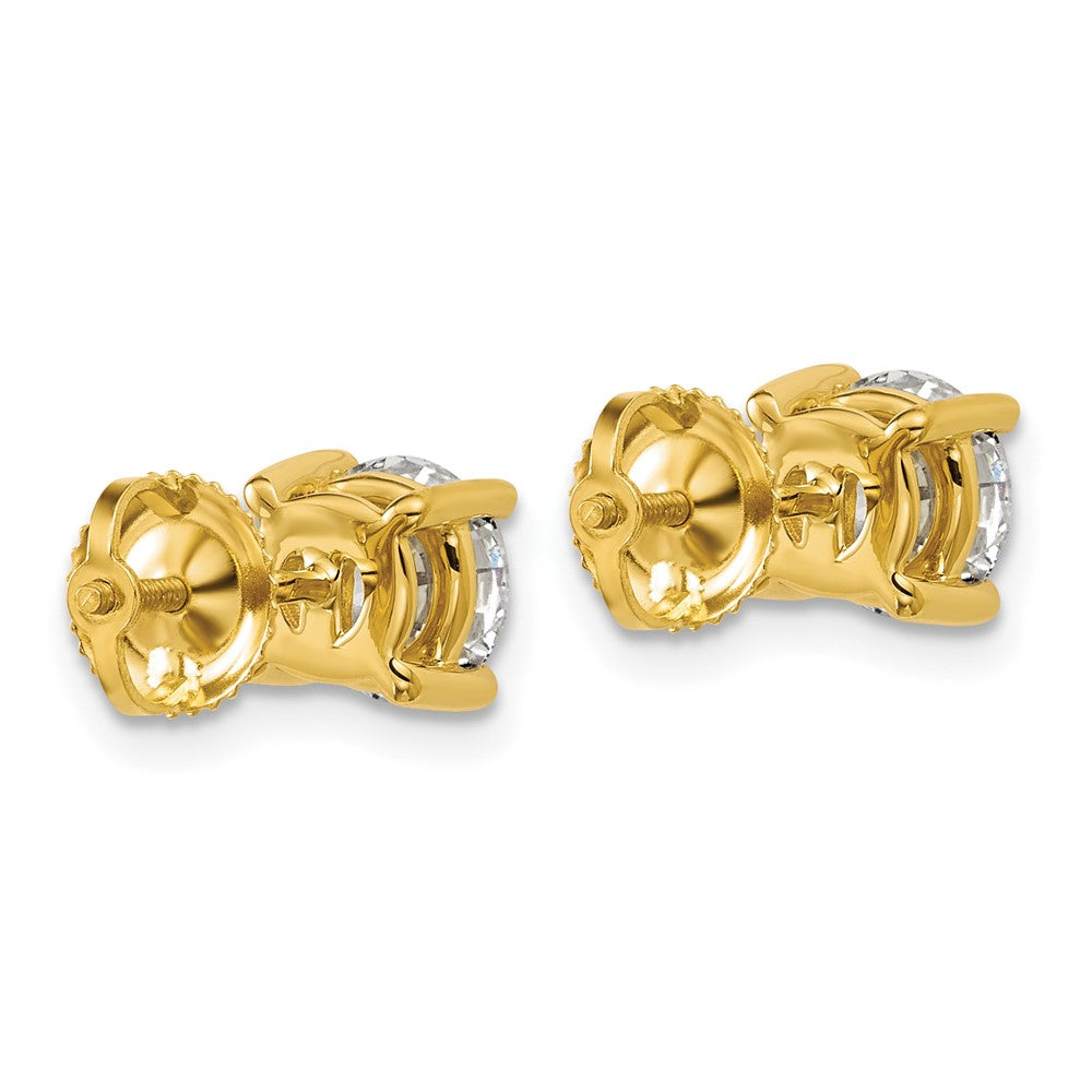 18ky 3ct Lab Grown Diamond VS+ F+ Round Complete Screwback Stud Earrings