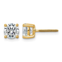 18ky 4ct Lab Grown Diamond VS+ F+ Round Complete Screwback Earrings